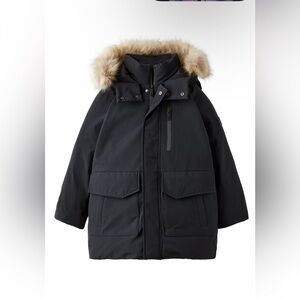 Zara Puffer Jacket with Removable Fur Trim Hood
